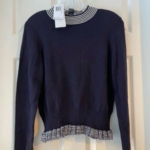 French Connection size medium blue and white new with tags womens  sweater.